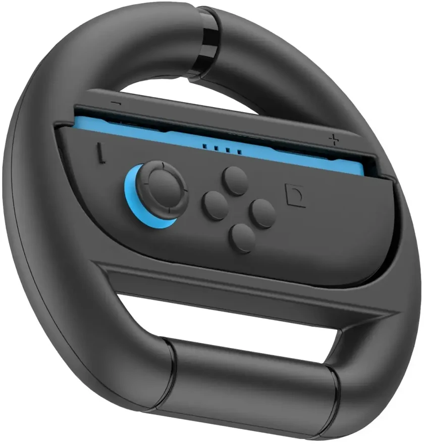 „iPega SW2054“ lenktyninis vairas, skirtas „JoyCon“ valdikliams, „Nintendo Switch 2“, juodas