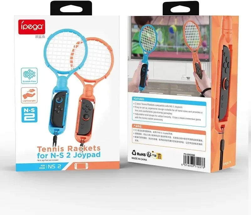 iPega SW2054 Tennis Rackets for JoyCon Controllers Nintendo Switch 2 Raudona/Mėlyna (Damaged Package) (Pažeista pakuotė)