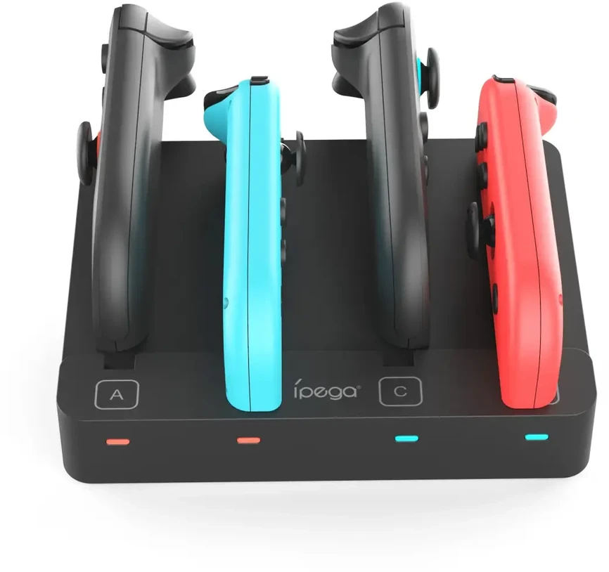 iPega SW2081 Charger Dock for JoyCon Controllers Nintendo Switch 1/2 Juodas