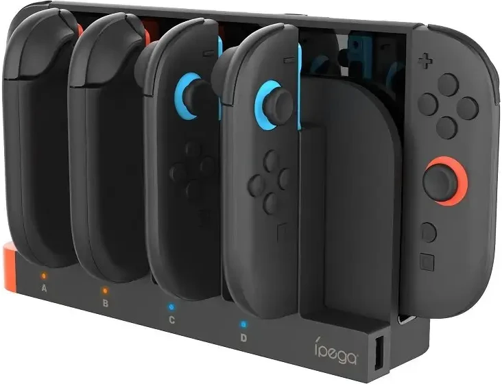 iPega SW2185 Charger Dock for JoyCon Controllers Nintendo Switch 2 Juodas (Damaged Package) (Pažeista pakuotė)
