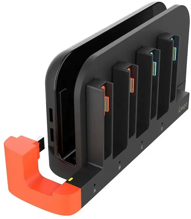 „iPega SW2185“ įkroviklio stotelė „JoyCon“ valdikliams, „Nintendo Switch 2“, juoda