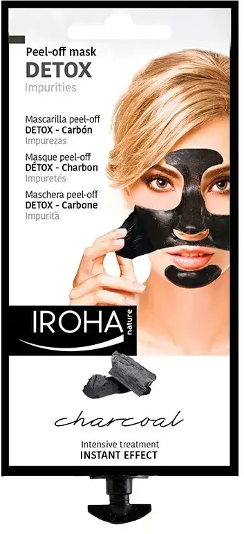 Iroha Nature Detoksikuojanti veido kaukė IROHA Juodas Peel Off Detox Mask Charcoal, su anglimi, nuplėšiama