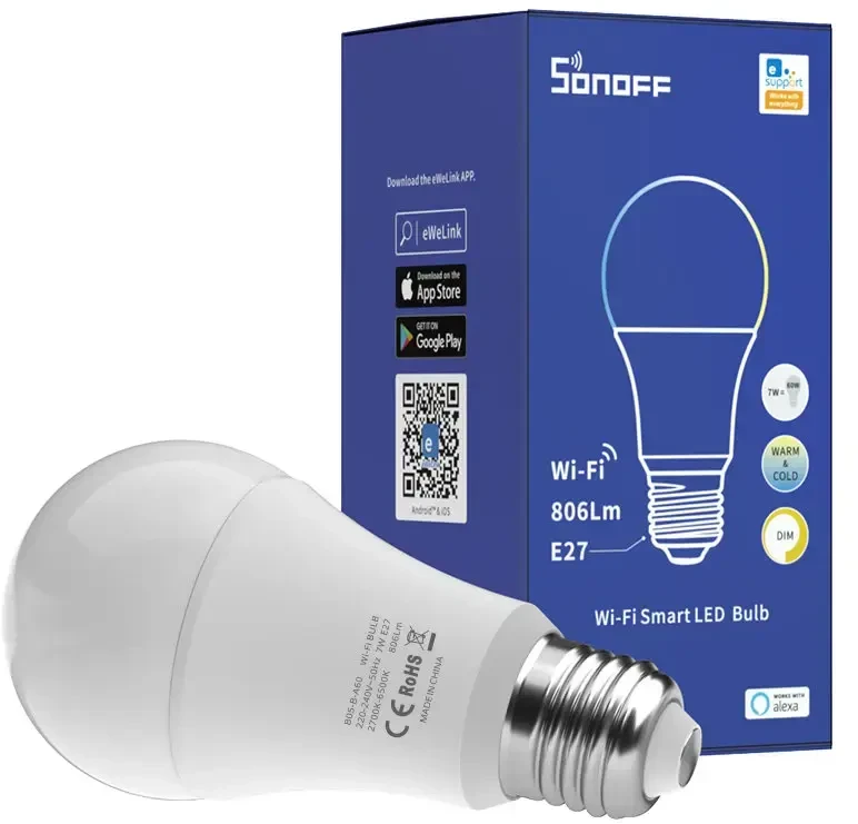 Išmanioji LED Wifi lemputė Sonoff B02-BL-A60