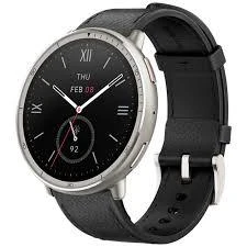 Išmanusis laikrodis - Amazfit Active 2, Sidabrinės spalvos korpusas su juodos spalvos odiniu diželiu