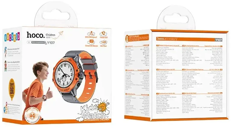 Išmanusis laikrodis for kids Hoco 1,28" 4G GPS with call function Y107 oranžinis
