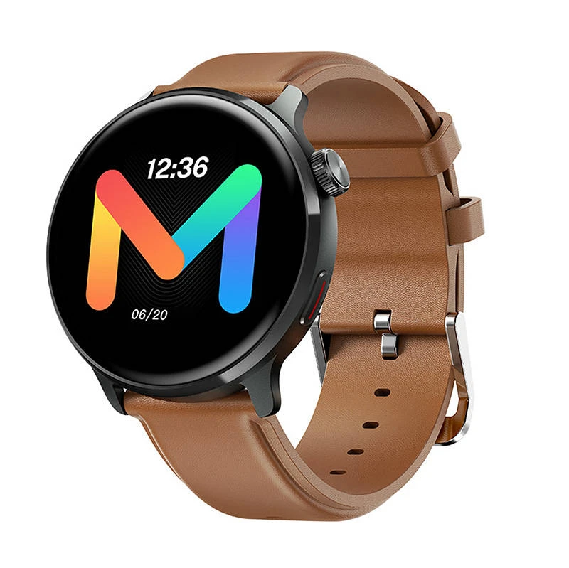 Išmanusis laikrodis Mibro Watch Lite 2, Juodos spalvos korpusas ir du dirželiai komplektacijoje - rudos spalvos odinis ir juodos spalvos silikoninis