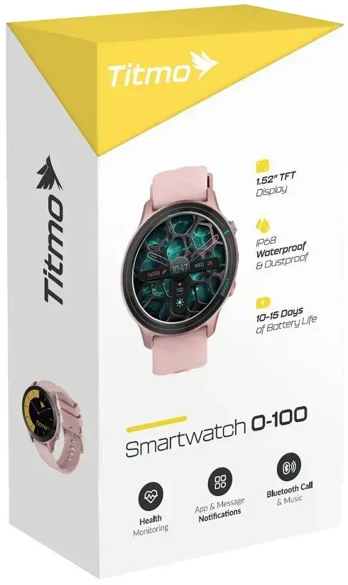 Išmanusis laikrodis TITMO O-100 (TFT, bluetooth call) pink