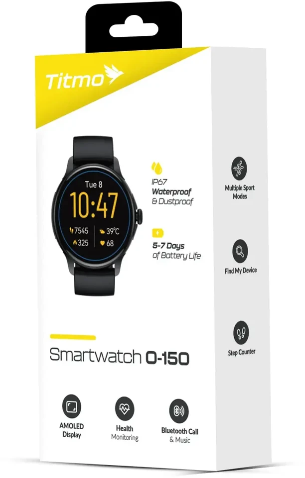 Išmanusis laikrodis TITMO O-150 (AMOLED, bluetooth call) juodas