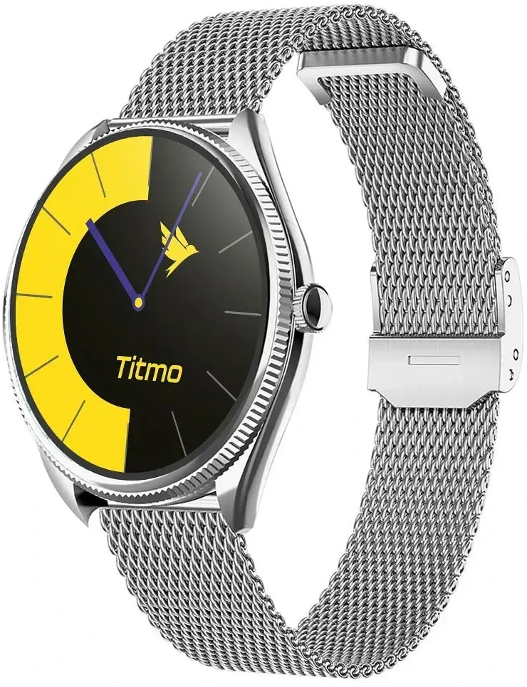Išmanusis laikrodis TITMO O-170 (AMOLED, bluetooth call, stainless steal sidabrinis mesh strap) sidabrinis