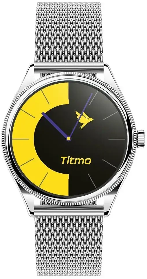 Išmanusis laikrodis TITMO O-170 (AMOLED, bluetooth call, stainless steal sidabrinis mesh strap) sidabrinis