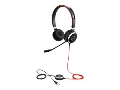 JABRA EVOLVE 40 UC Stereo USB su lankeliu ant galvos triukšmo slopinimas USB jungtis with užtildymo mygtukas ir garsumo valdymu ant laido