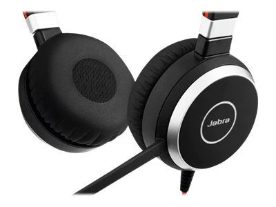 JABRA EVOLVE 40 UC Stereo USB su lankeliu ant galvos triukšmo slopinimas USB jungtis with užtildymo mygtukas ir garsumo valdymu ant laido