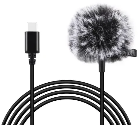 Puluz Jack Lavalier laidinis mikrofonas 1.5m USB-C Type-C PU425