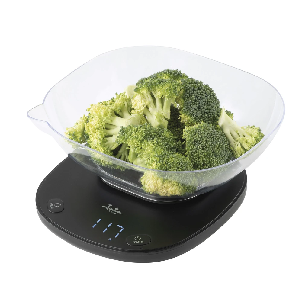 Virtuvinės svarstyklės Maisto Svarstyklės - JATA Skaitmeninės 5kg Svarstyklės su 1L Dubeniu, Tare Funkcija