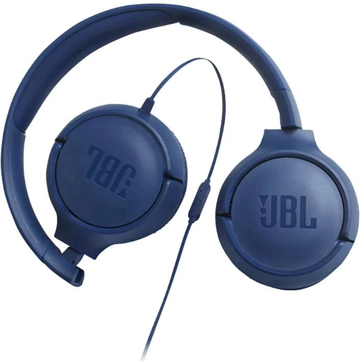 Lengvos ir patogios Ausinės JBL Tune 500 Pure Bass sound su mikrofonu mėlynos