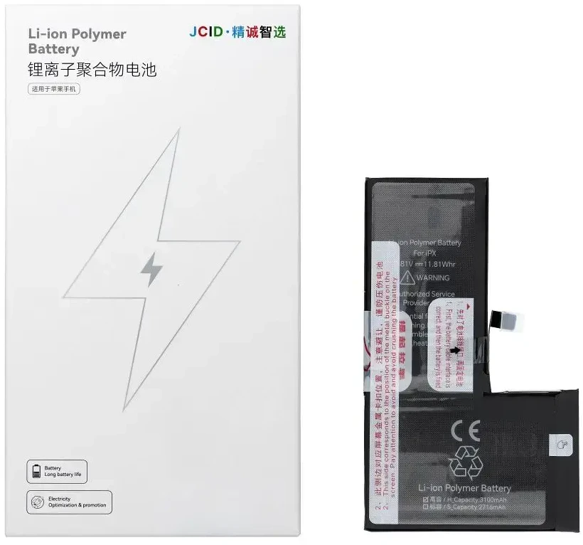 JCID iPhone X baterija 3100 mAh (didelės talpos)