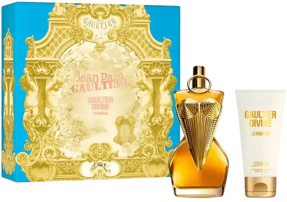 Set Jean Paul Gaultier: Divine Le Parfum Intense Eau De Parfum For Women, 100 ml + Divine Le Parfum Intense Daily Losjonas kūnui Body, 75 ml