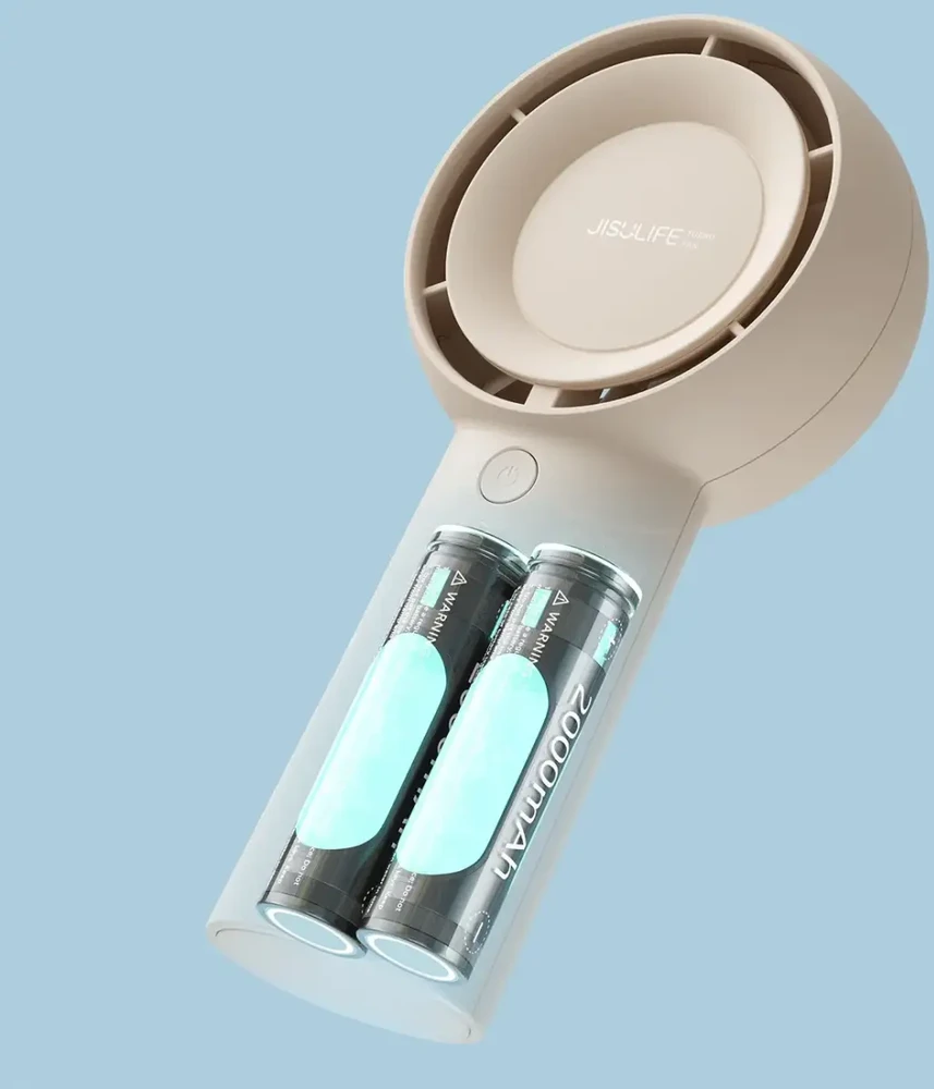 Jisulife rankinis ventiliatorius Life5 Plus 4000 mAh nešiojamas USB ventiliatorius – smėlio spalvos