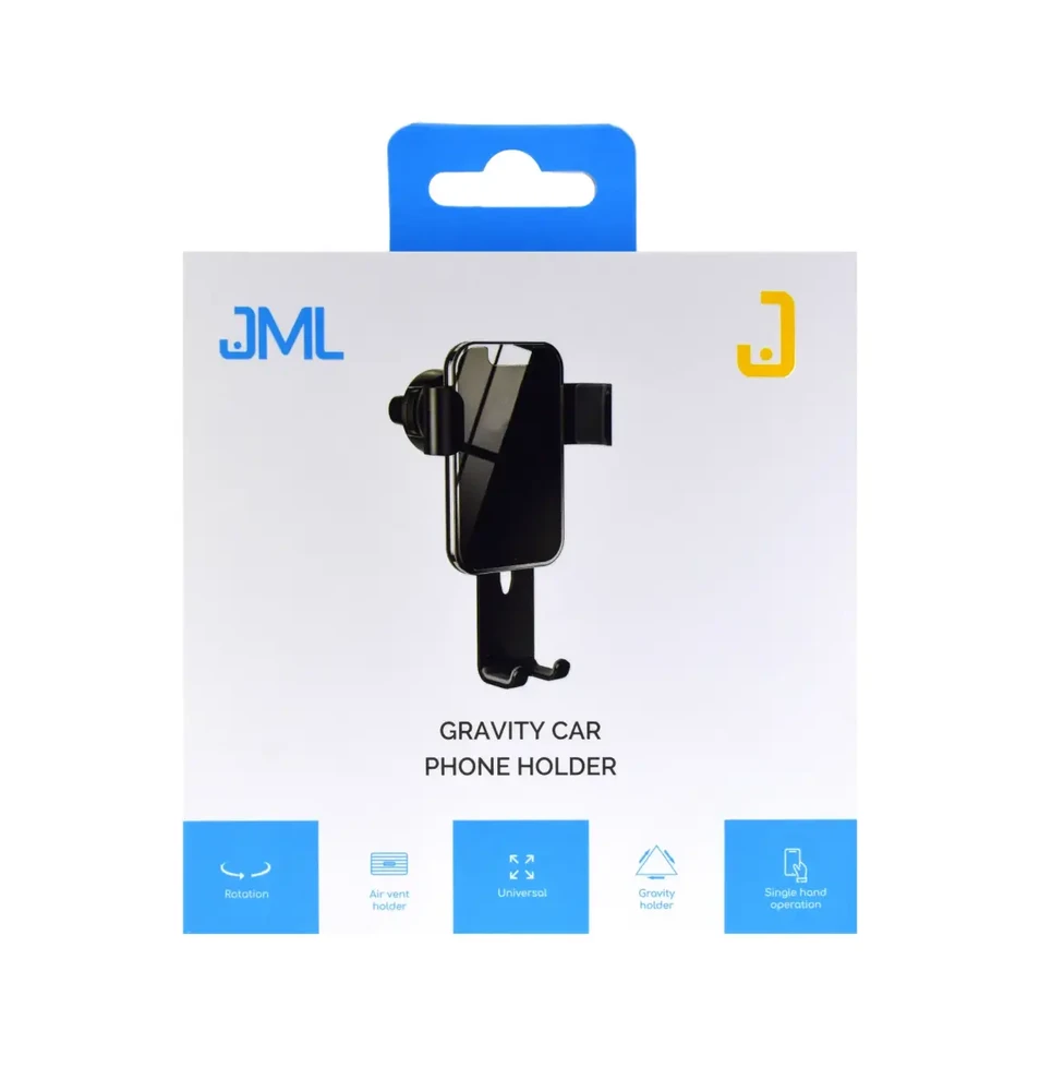 JML CH-112 Gravity 360 universalus automobilio ventiliacijos angos laikiklis, juodas
