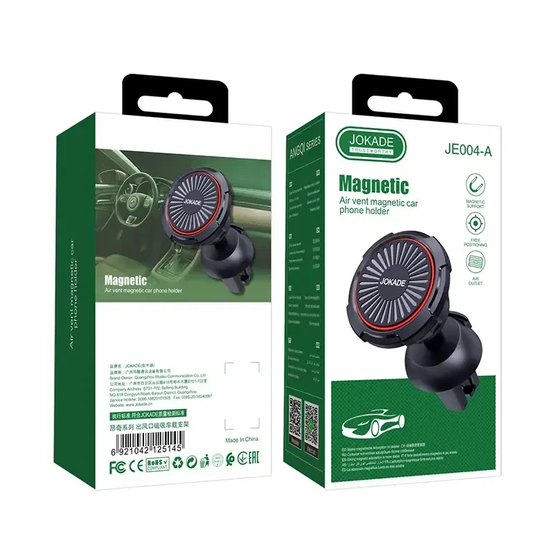 Jokade JE004-A magnetic car phone holder for air vent juodas