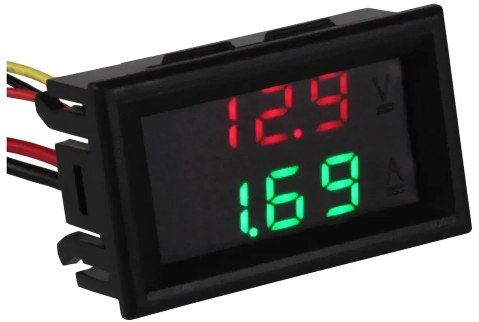 Joy It Voltmetras + ampermetras LED panelinis darbinė įtampa 3.5V-30V, matuojama įtampa 0-99.9V, srovė 0-9.99A