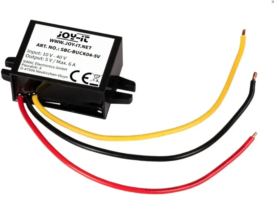 Joy-iT įtampos keitiklis žeminantis (step-down) ( DC ) įėjimas 10-40V (DC) – išėjimas 5 V (DC) max 30W IP64