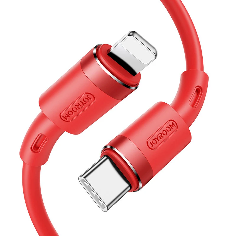 USB kabelis Joyroom (S-1224N9) „USB-C (Type-C) - Lightning kabelis“ (2.4A 20W 1.2m) raudonas