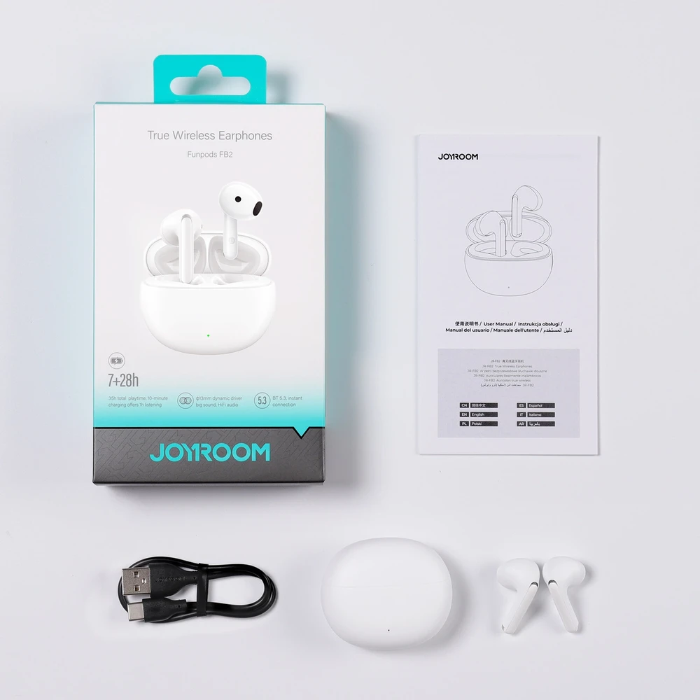 Ausinės Joyroom Funpods JR-FB2 Belaidės (balta)