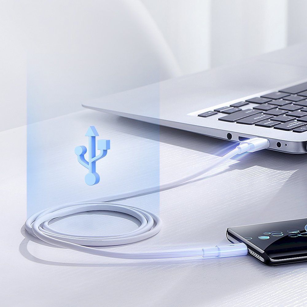 Joyroom greitas įkrovimas USB – USB tipo C laidas Greito įkrovimo maitinimo tiekimas 5 A 45 W 1 m baltas (S-1050M7)