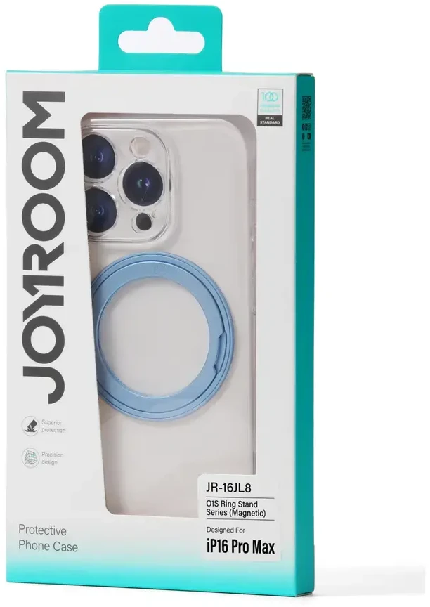 Joyroom JR-16JL6 dėklas, skirtas „iPhone 16 Pro Max“ itin plonam „MagSafe“ dėklui, suderinamam su 360° žiediniu stovu - Mėlyna