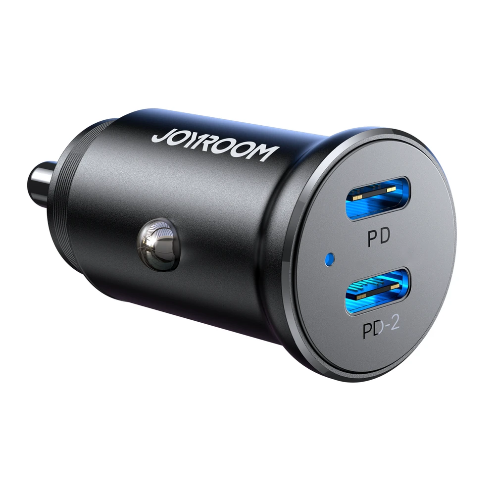 Automobilinis įkroviklis Joyroom CCN06 2xUSB-C 30W juodas
