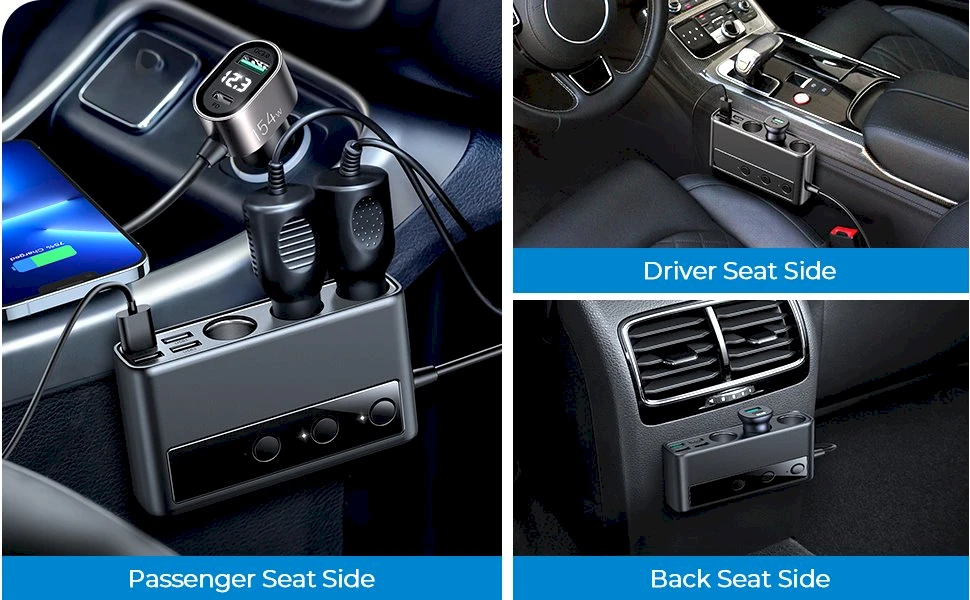Automobilinis įkroviklis Joyroom 9in1 154W 3x12V, PD USB Type-C, QC3.0 USB-A, 4xUSB-A JR-CL06