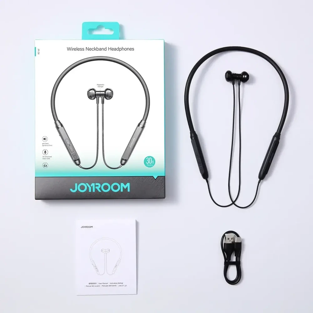Joyroom JR-D8 Bluetooth Belaidės Ausinės with su lankeliu ant galvos - Juodas