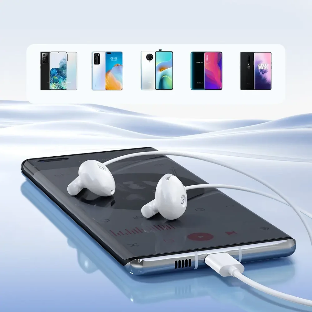 Joyroom JR-EC05 USB-C ausinės į ausis – baltos