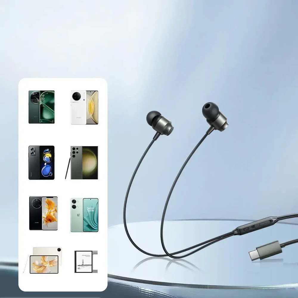 Joyroom JR-EC06 USB-C Įstatomos į ausis ausinės - pilka