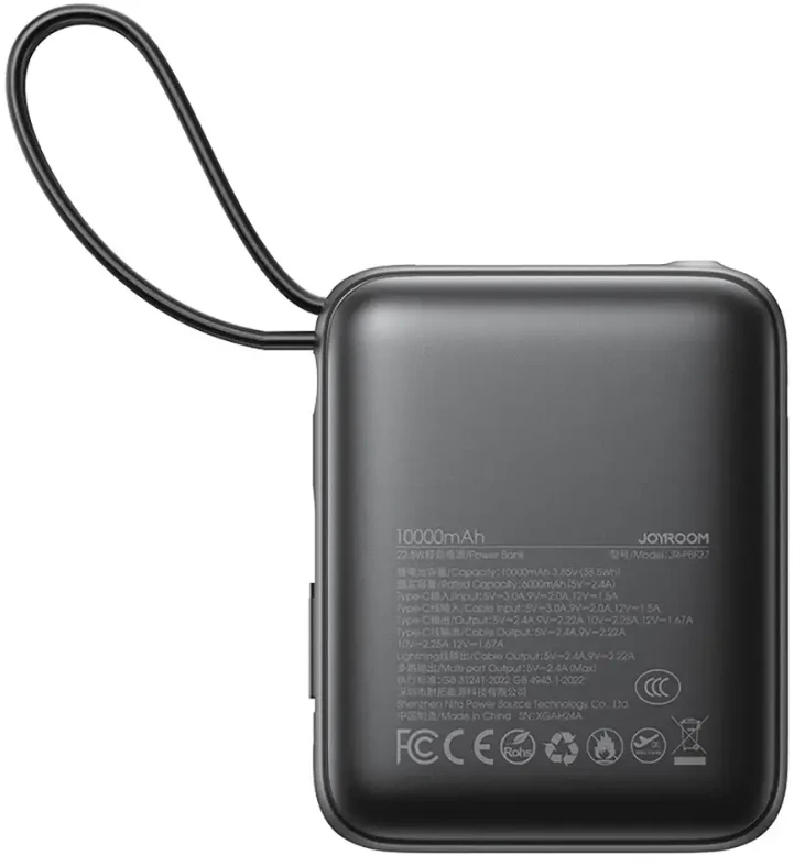 Išorinė baterija Power Bank Joyroom JR-PBF27 22.5W Mini 10000mAh juoda