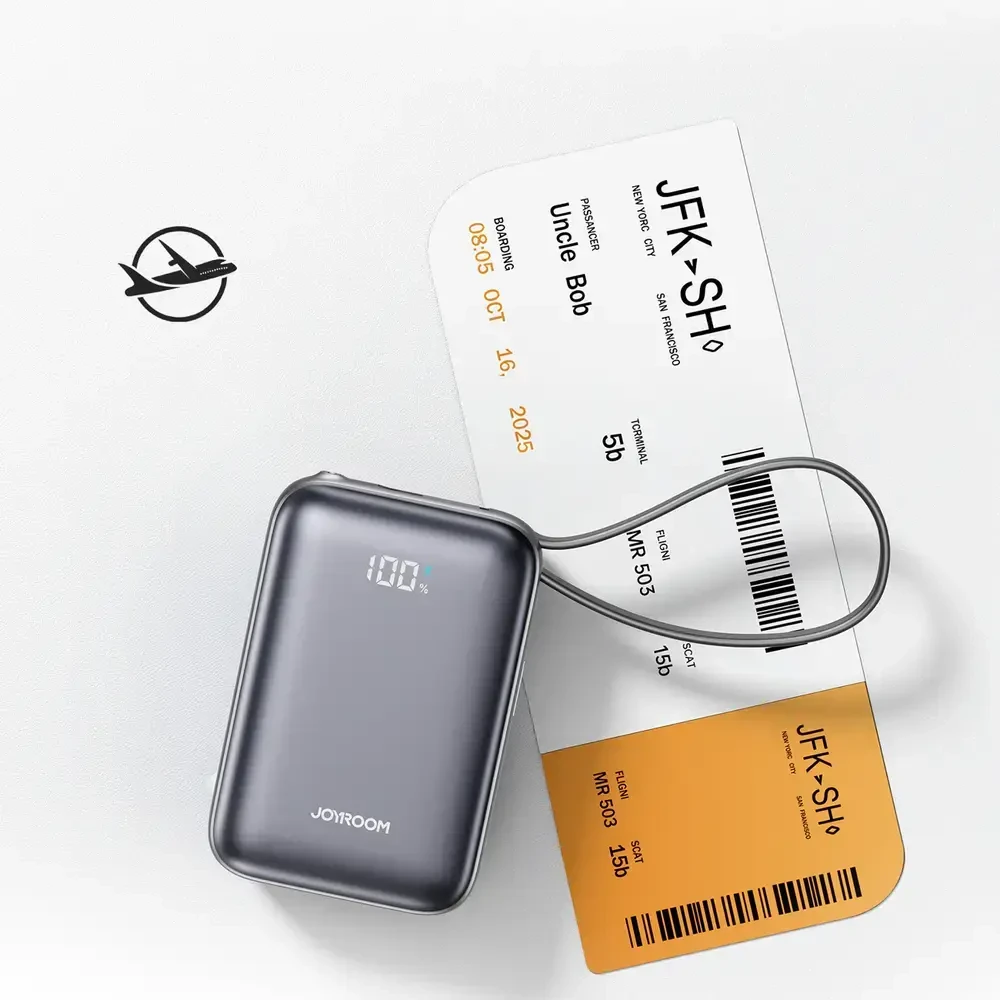 Joyroom JR-PBF29 20000mAh 22.5W išorinė baterija su dvigubu laidu - Juodas