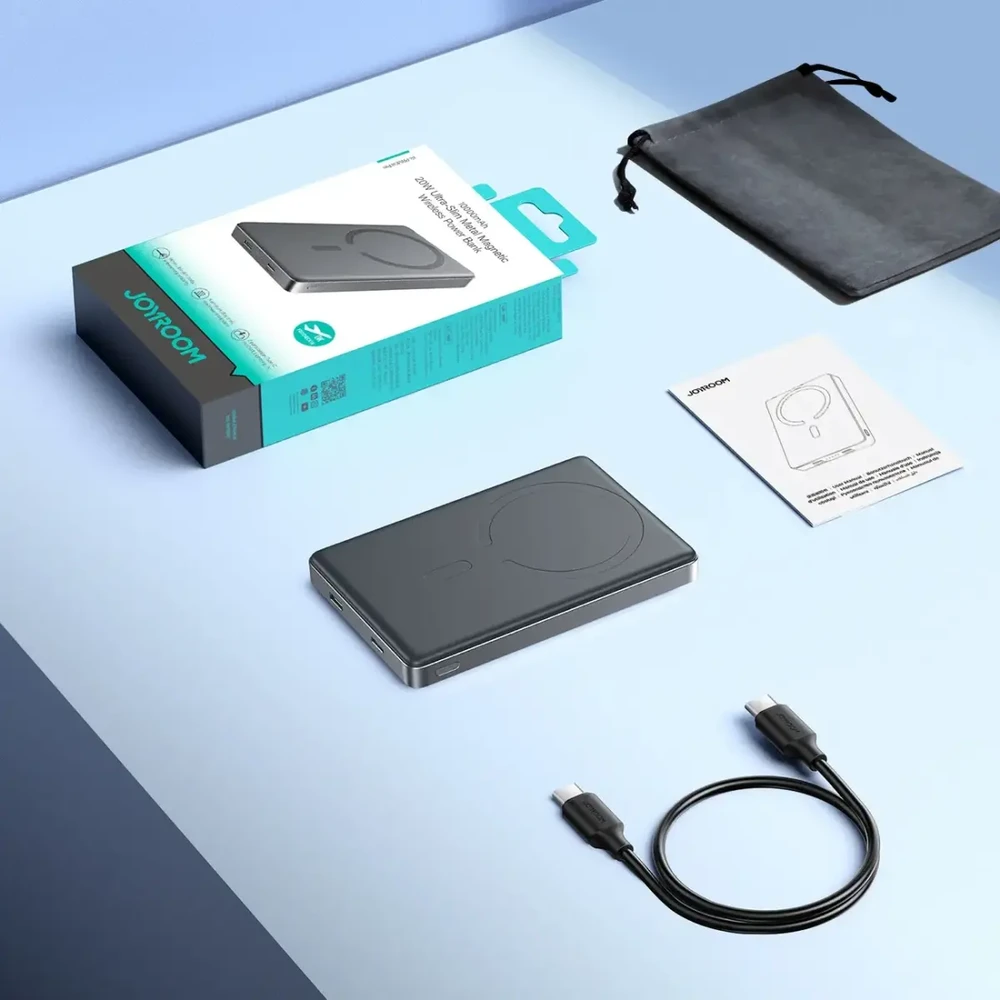 Joyroom JR-PBM08 Pro 10000mAh itin plonas išorinis akumuliatorius – pilkas