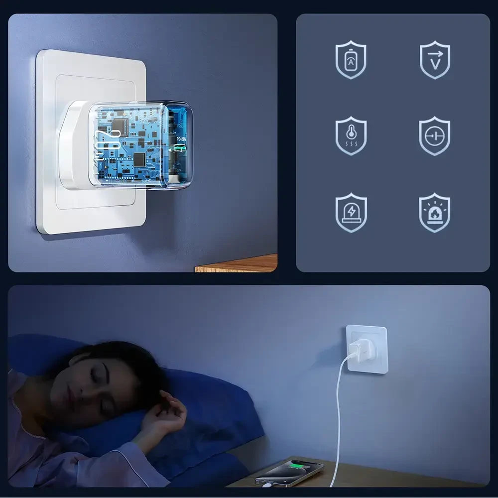 Joyroom JR-TCF20 PD 20W Wall Charger (UK Plug) - Baltas