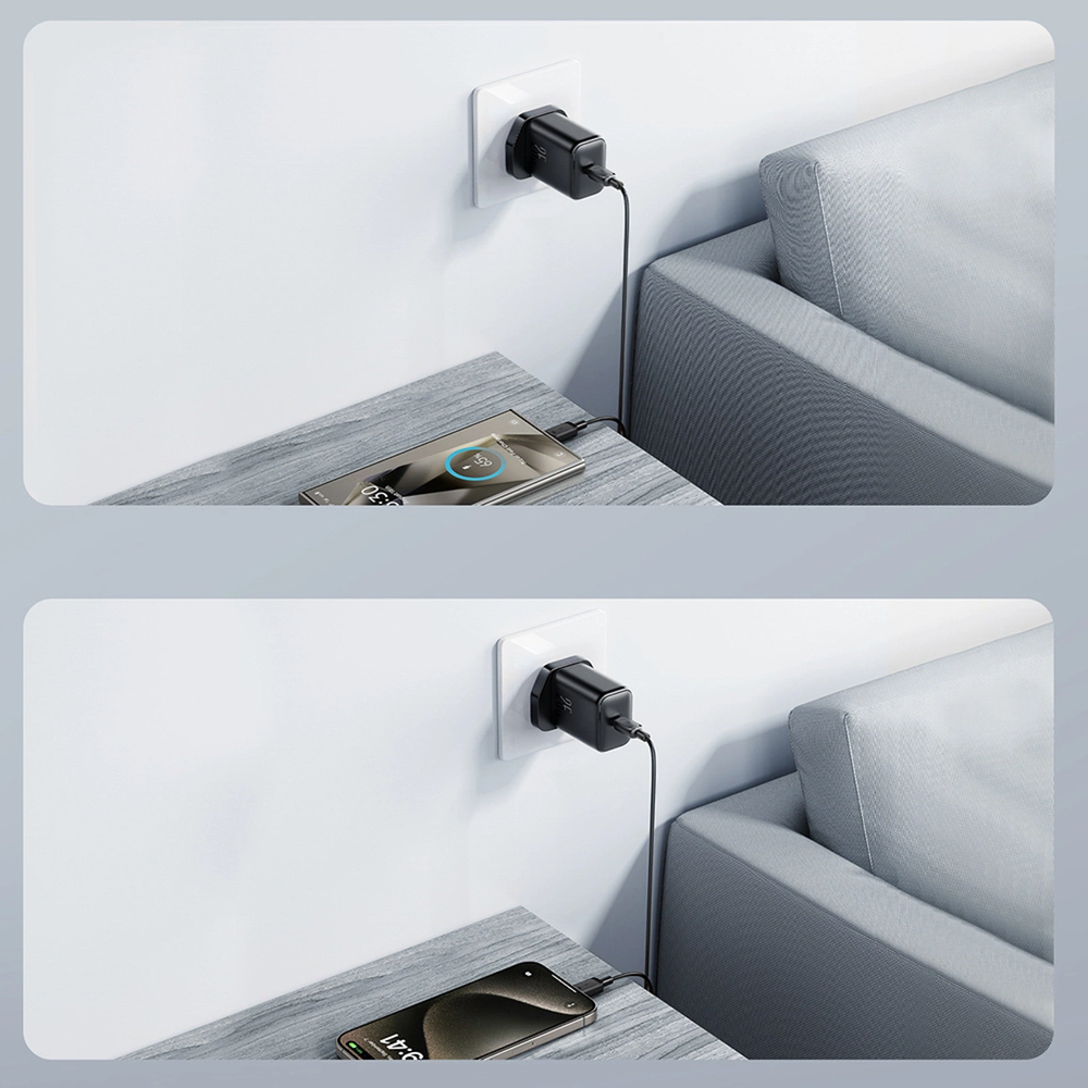 Joyroom JR-TCF23 25W sieninis įkroviklis su 1 m USB-C laidu - Juodas
