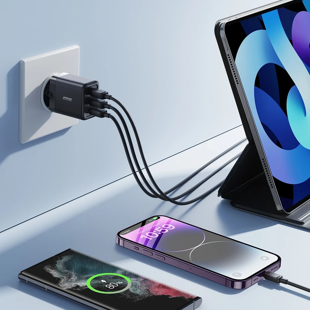 Sieninis įkroviklis Joyroom JR-TCN02, 3.4A 3xUSB (juodas)