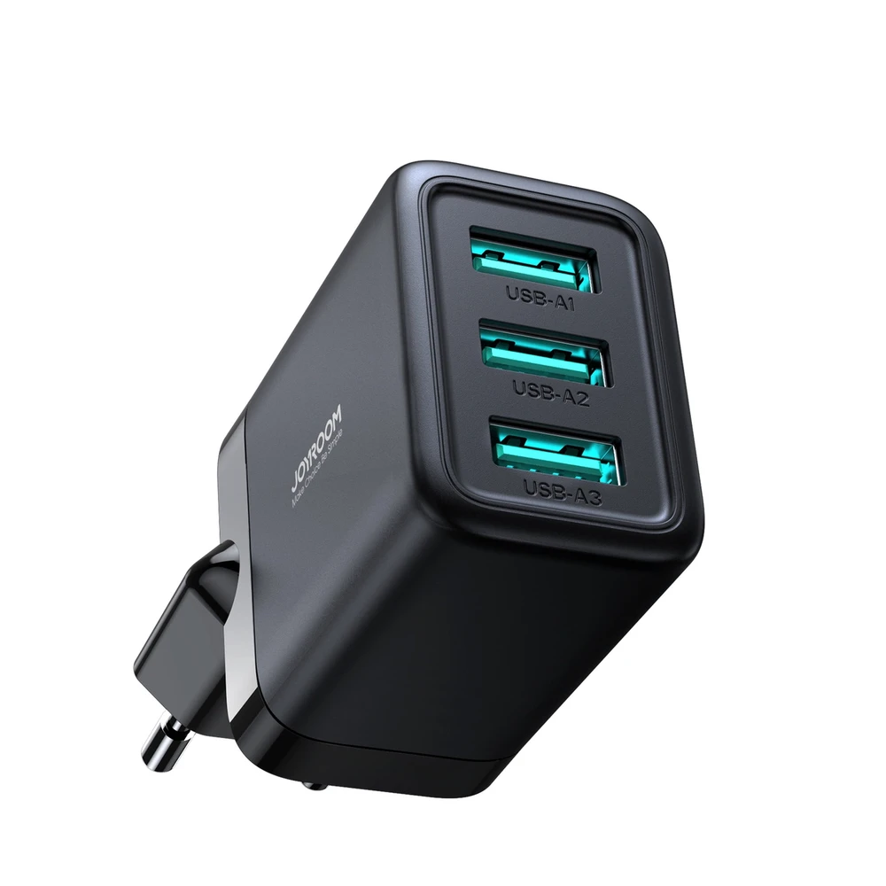 Sieninis įkroviklis Joyroom JR-TCN02, 3.4A 3xUSB (juodas)