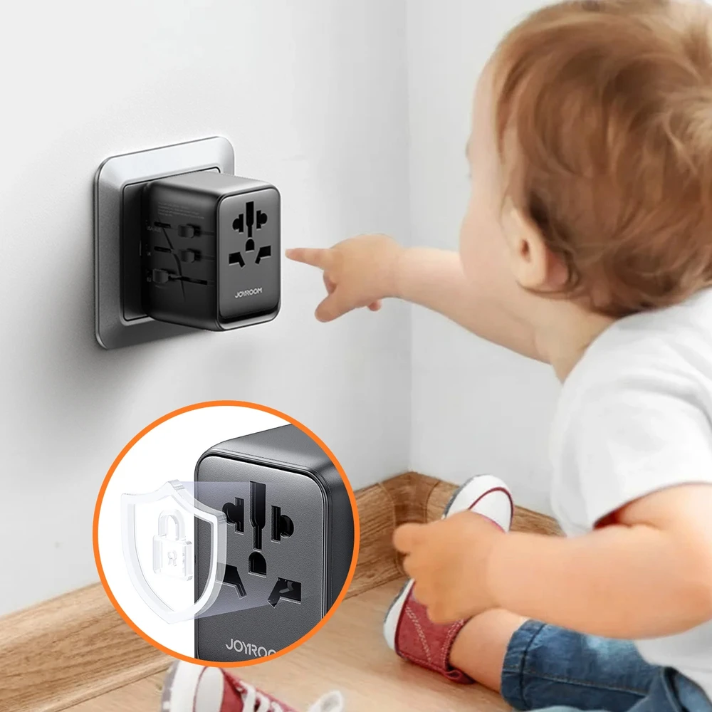 Universalus kelioninis įkroviklis Joyroom JR-TCW01 15W 3xUSB-A/USB-C juodas