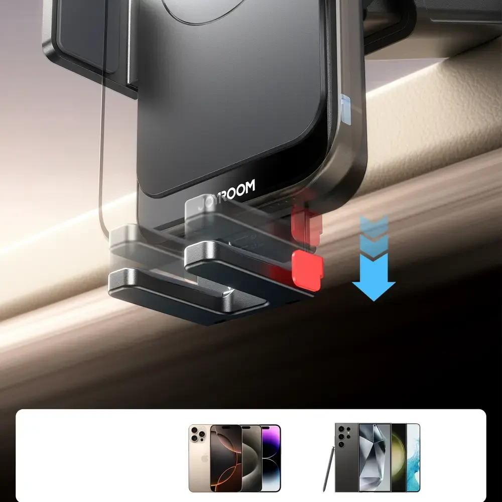 Joyroom JR-ZS241S car mount with inductive charger skirtas dashboard – juodos spalvos