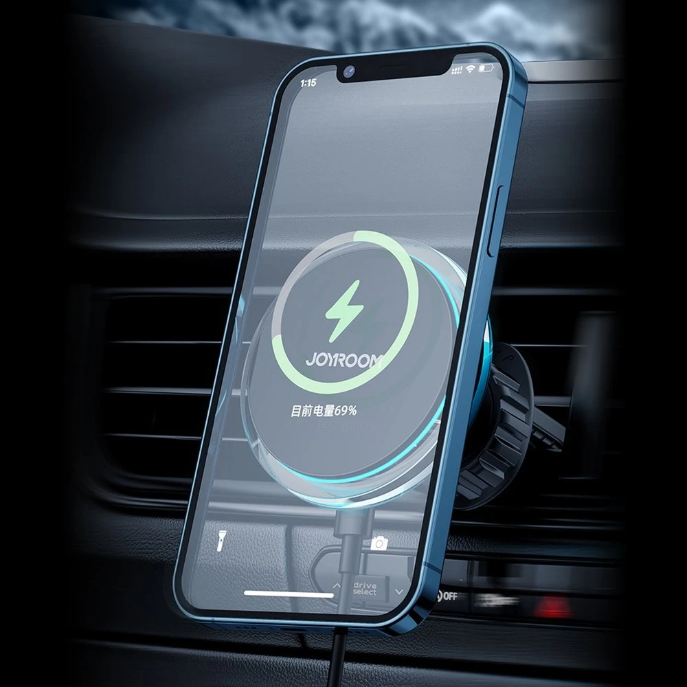 Automobilinis laikiklis-įkroviklis Joyroom JR-ZS291 15W MagSafe magnetinis, juodas