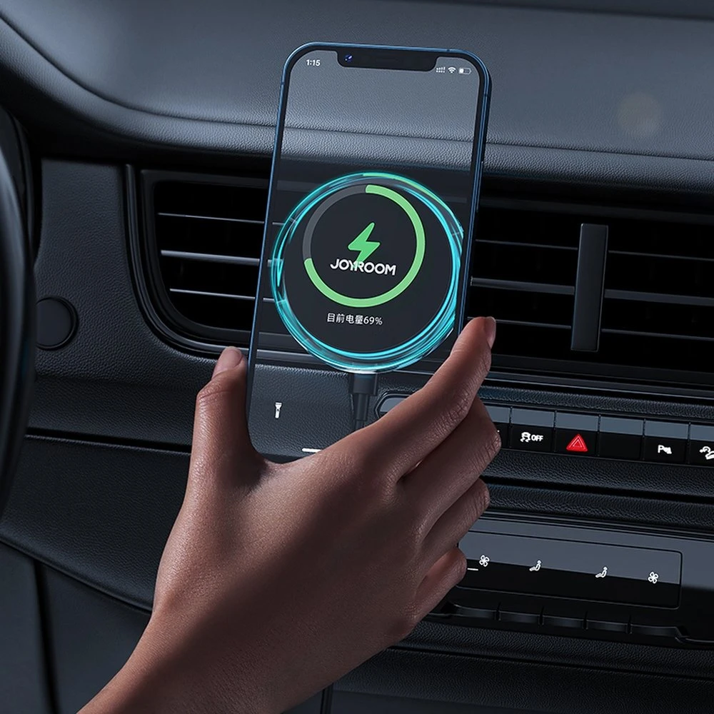 Automobilinis laikiklis-įkroviklis Joyroom JR-ZS291 15W MagSafe magnetinis, juodas