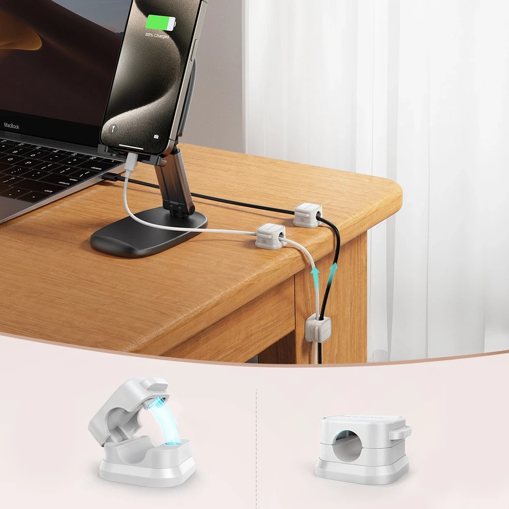 Magnetic Cable Organizer Joyroom JR-ZS368 3 vnt baltos spalvos