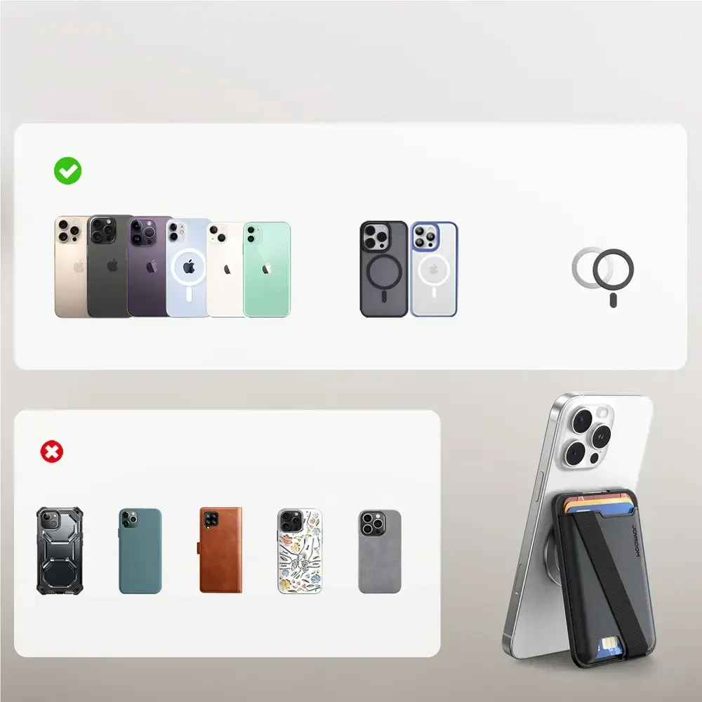 Dėklas Joyroom JR-ZS432 Magnetic Wallet Compatible with MagSafe – juodos spalvos