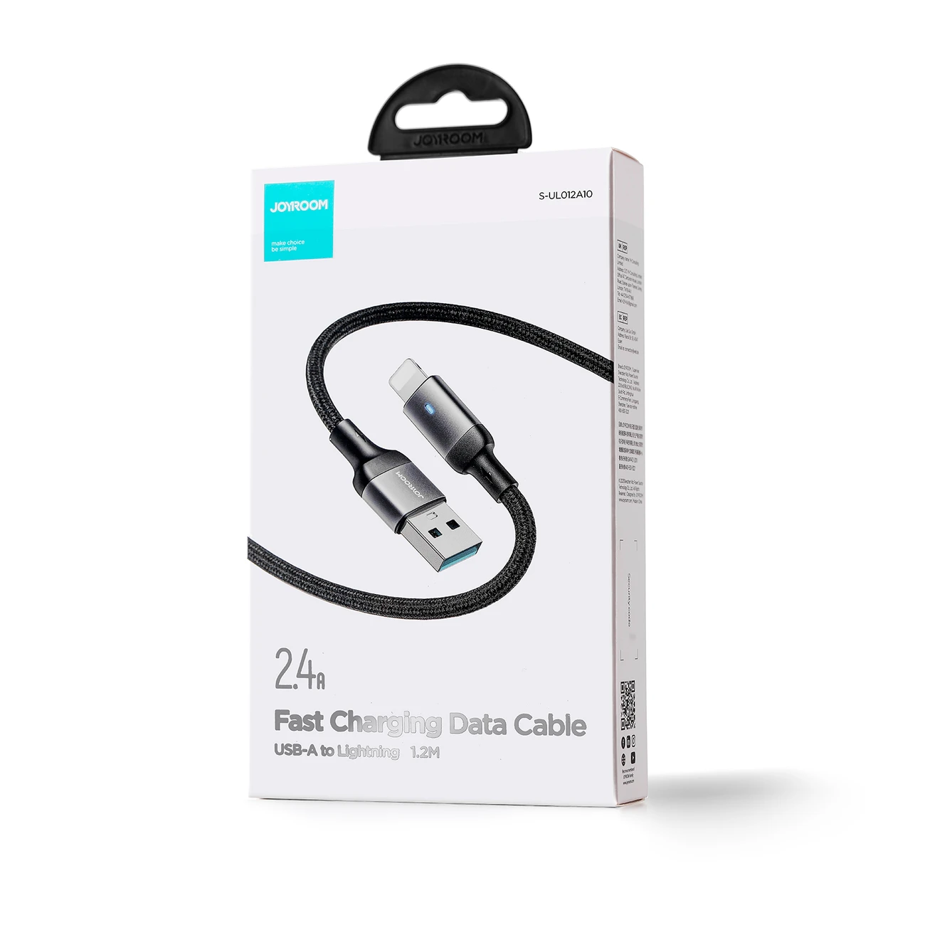 USB kabelis Joyroom S-UL012A10 USB to Lightning 2.4A 1.2m juodas