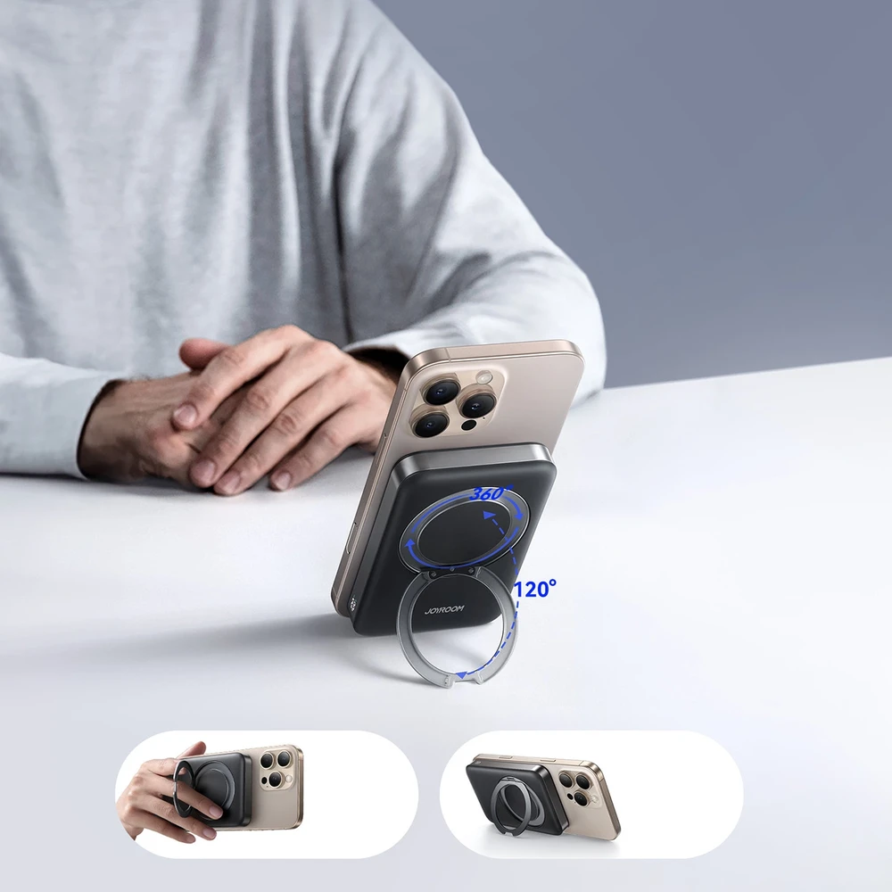 Išorinė baterija Power Bank Joyroom JR-PBM12 22.5W Magnetic Wireless 10000mAh juoda